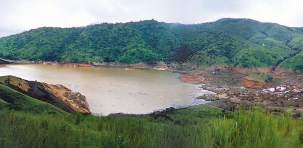 Lake Nyos one week after the disaster. Image source: wikipedia.org. Photo.
