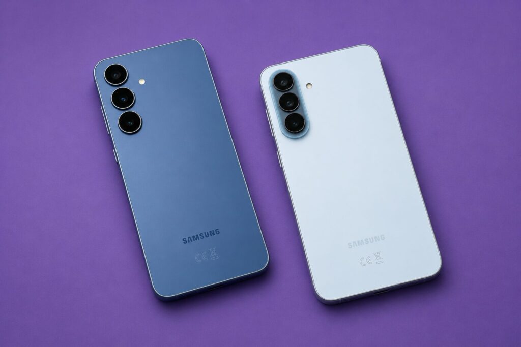 Easy to tell apart: the A57 has a unified camera block