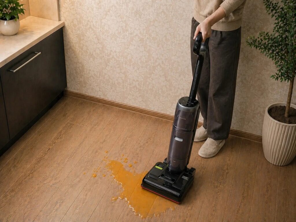 The Dreame H16 Pro handles spilled liquids like a champ