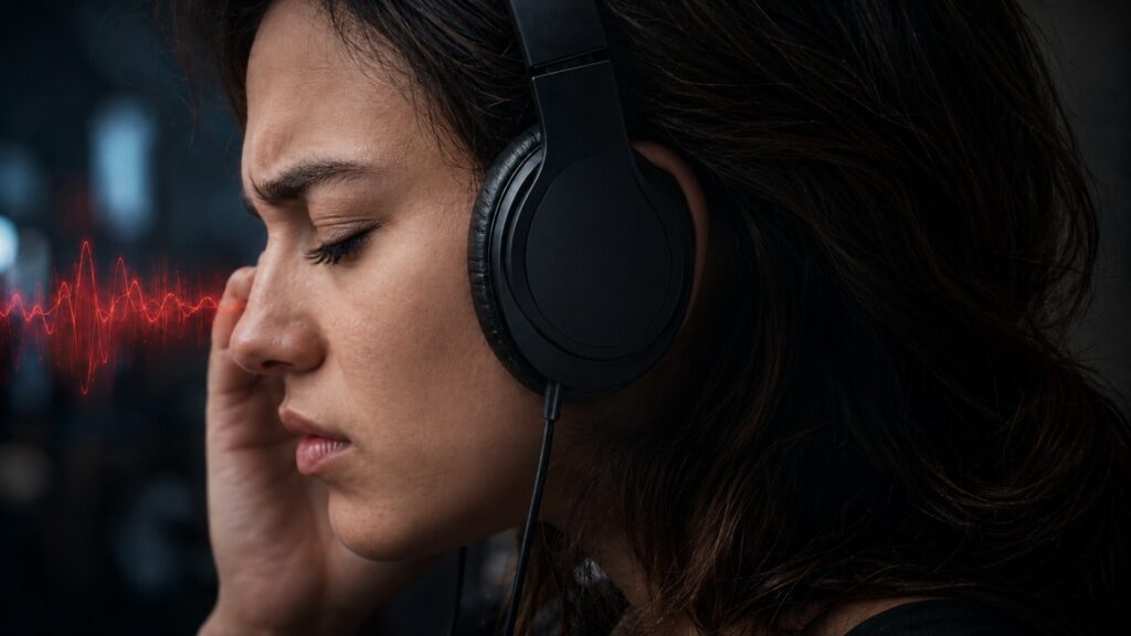 Headphones damage ears so slowly that we don't notice it. Photo.
