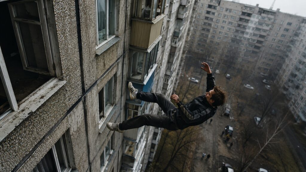 Scientists study everything, including the specifics of falling from height. Photo.