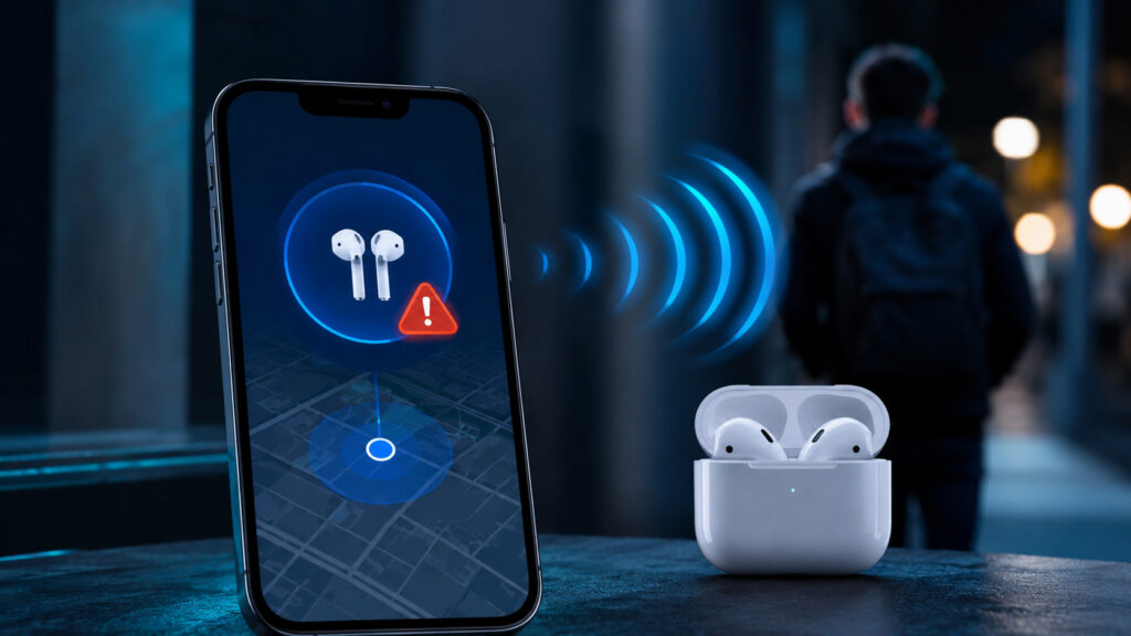 In large cities, stumbling upon notifications about random AirPods nearby is very easy. Photo.