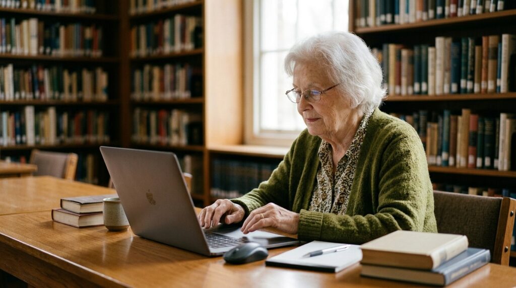 Using a computer and visiting libraries is one type of intellectual activity associated with healthy aging