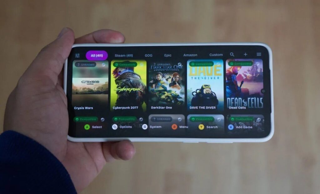 Overview of the emulator for running PC games on Android. Image: androidauthority.com