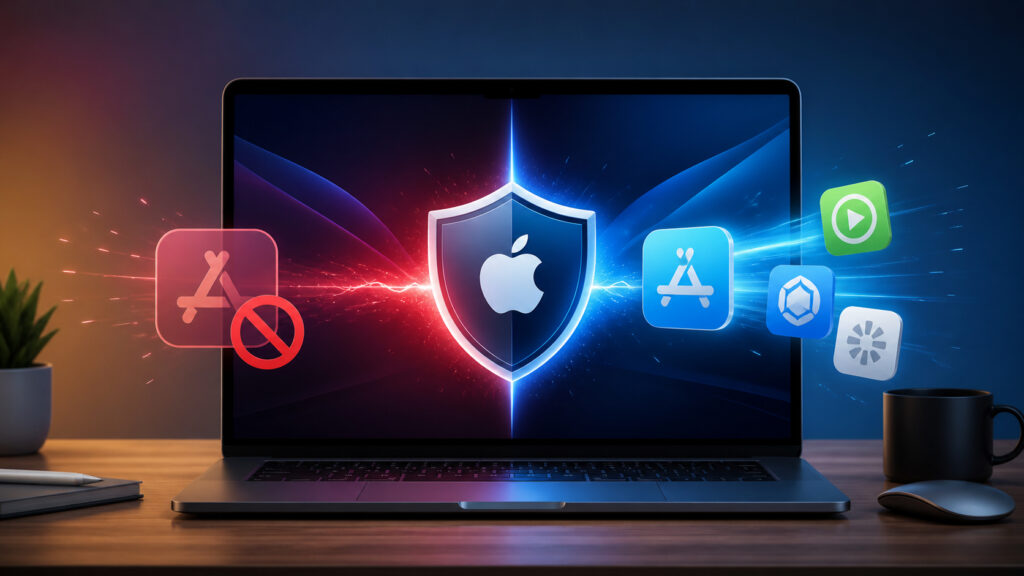 In macOS there's a security feature that creates more problems than it solves. Photo.