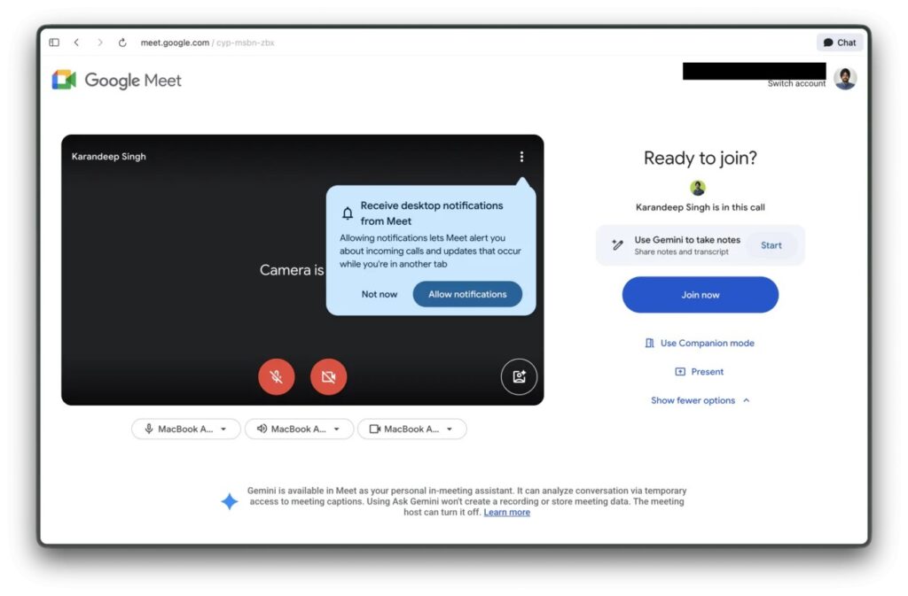 Google Meet also introduced Companion Mode