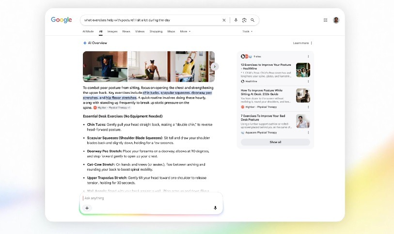 The search bar itself has also changed. Image: Google