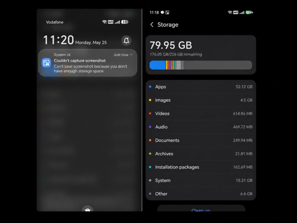Screenshots won't save even when there's plenty of space