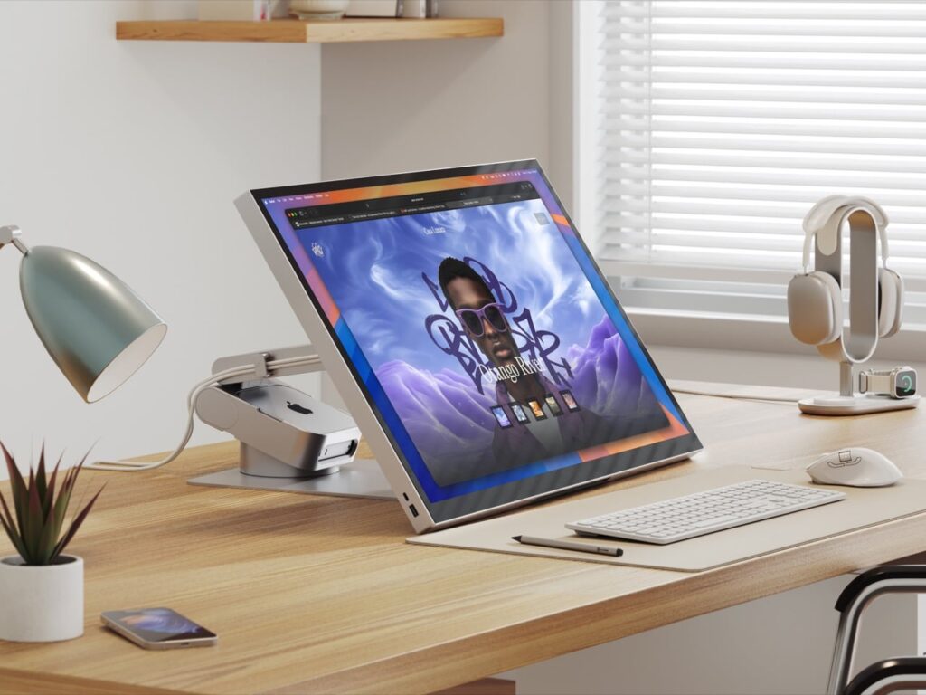 Alogic Aspekt Touch 32: A touchscreen 4K monitor with USB-C and Ethernet. The monitor is expensive, and buying it might kill any desire to build such a config. Photo.