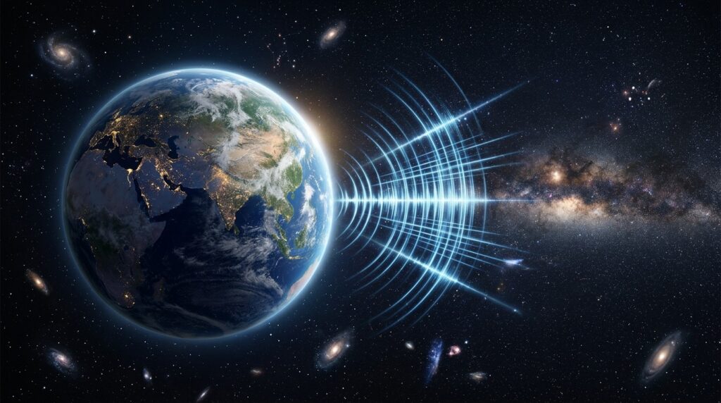 Earth's radio signals travel into space for dozens of light-years