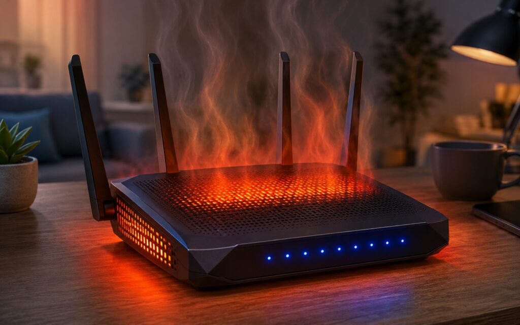 Router overheating slows down internet