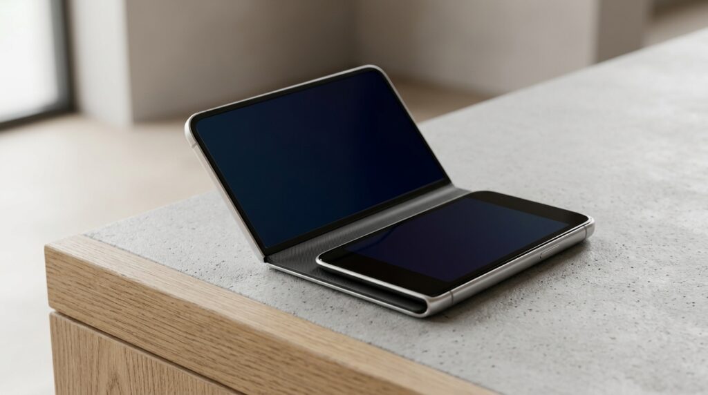 Presumed look of the foldable iPhone: inner and outer screens