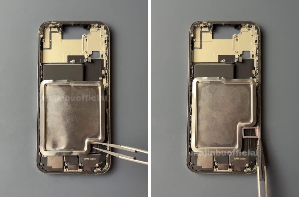 Is it worth buying a US iPhone 17 for Russia. Difference in battery size between eSIM and regular SIM versions. Photo.