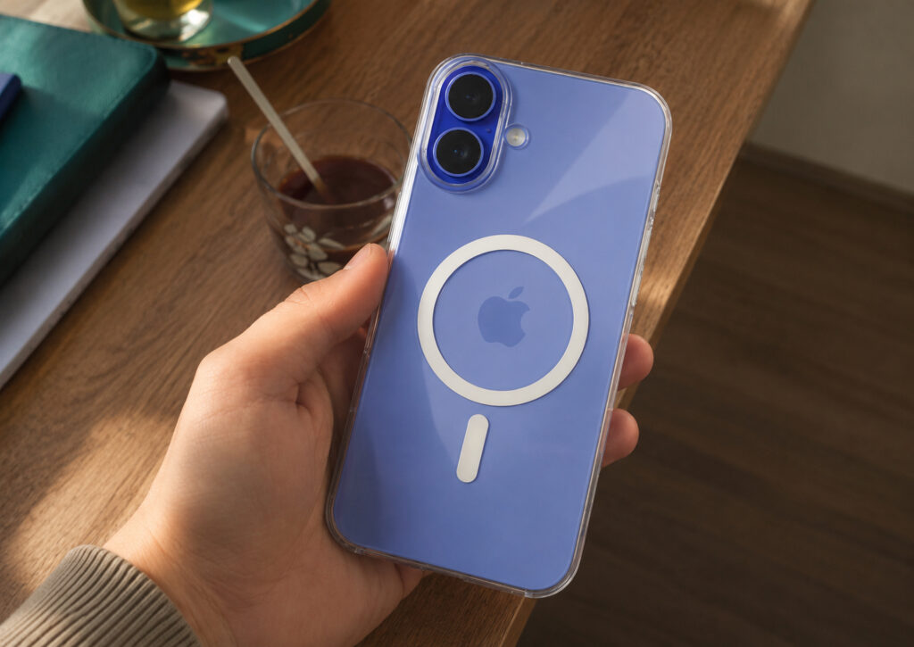 A clear iPhone case that doesn't yellow. I recommend trying a quality replica of the clear case too. Photo.