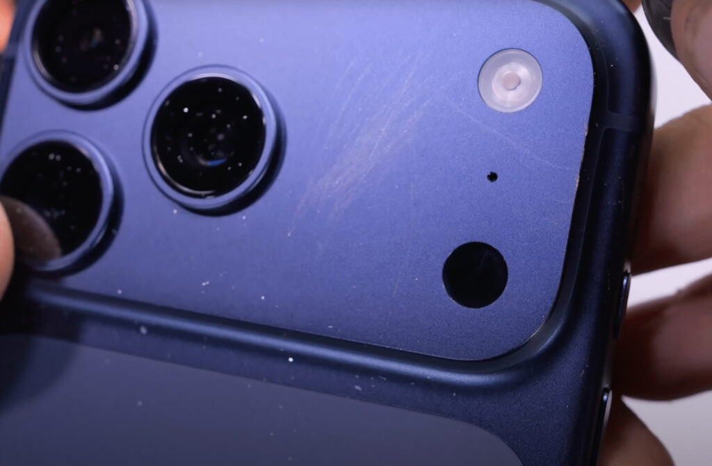 Downsides of bright iPhone colors during use. These aren't scratches, it's dirt. You can wipe it off, but it really catches the eye. Photo.