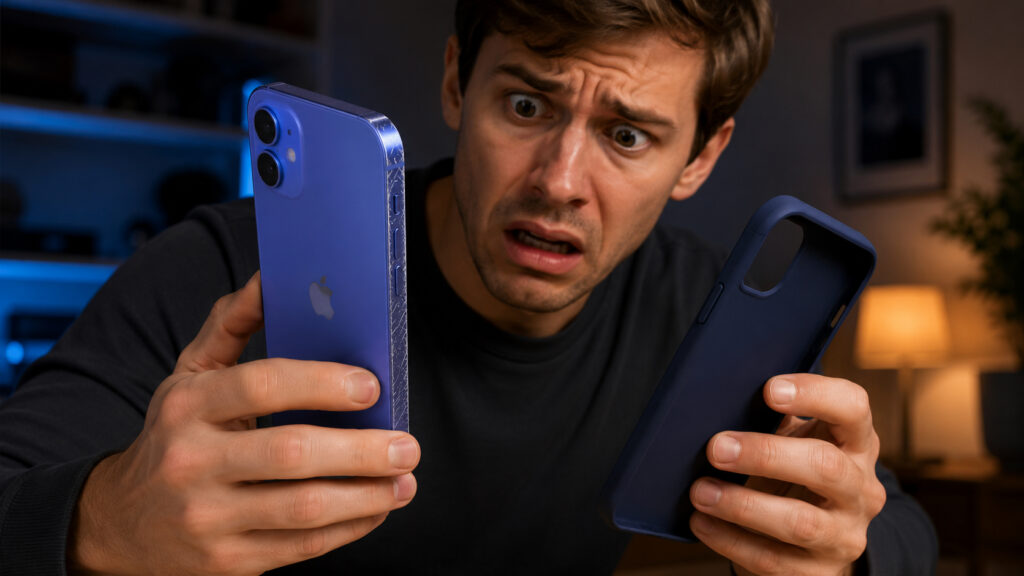 This was my face when I took off the case. Photo.