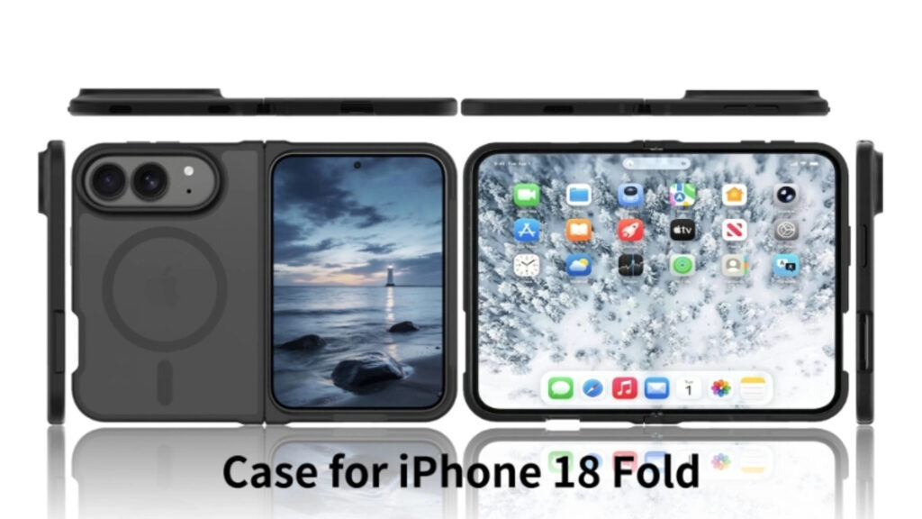 What the 2026 foldable iPhone looks like — case and mockup photos. There are even images from all sides. Photo.
