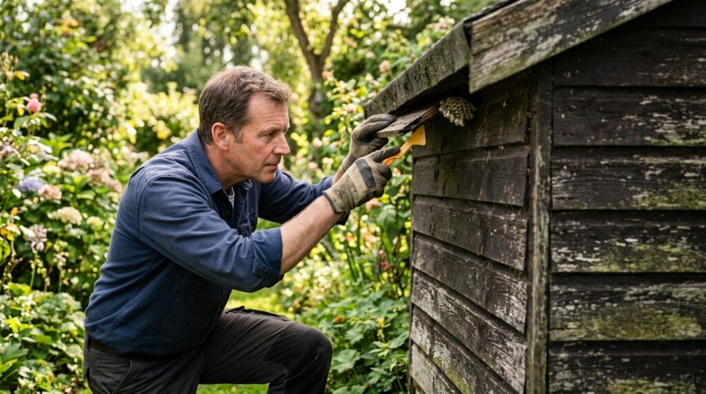 Inspecting outbuildings will help detect a nest at an early stage. Photo.