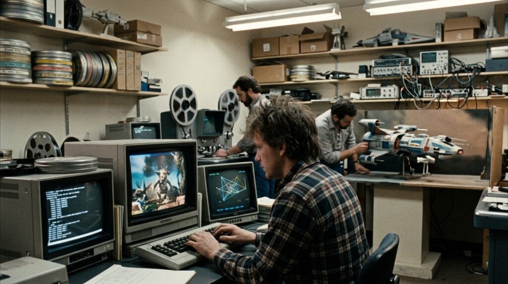 A late 1980s visual effects studio — at the intersection of analog and digital processing