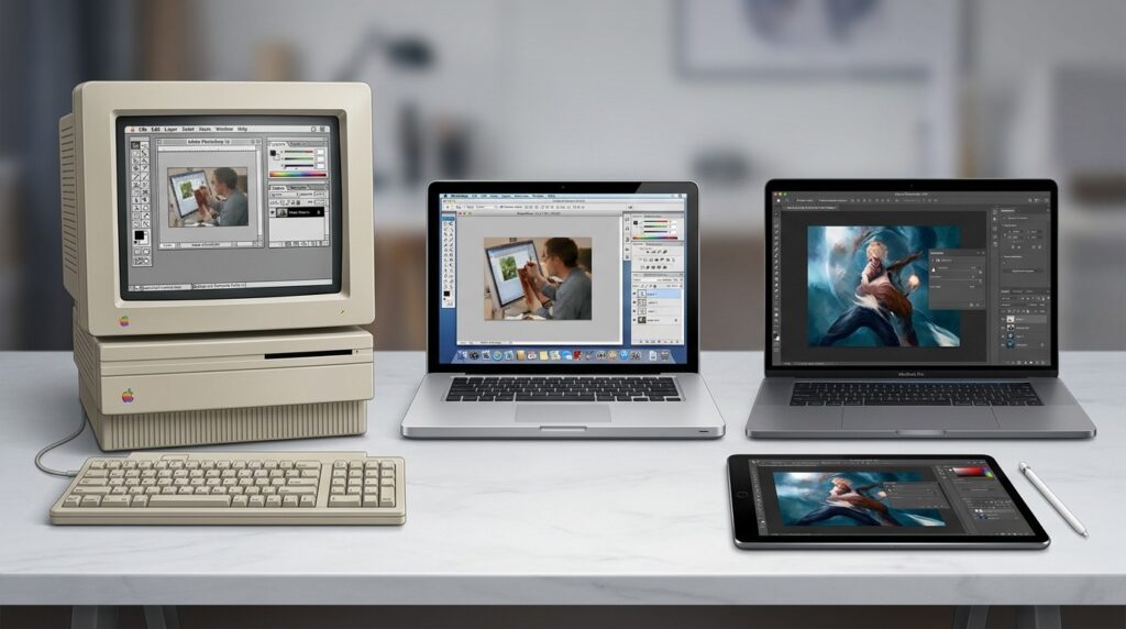 The evolution of Photoshop: from early 1990s Macintosh to modern devices