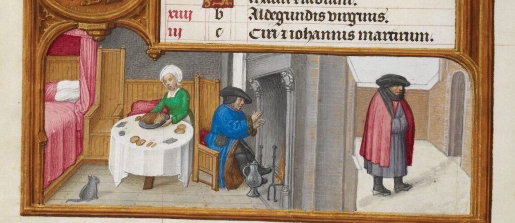 Illustration from the medieval prayer book Book of Hours. Gerard Horenbout, 1500.