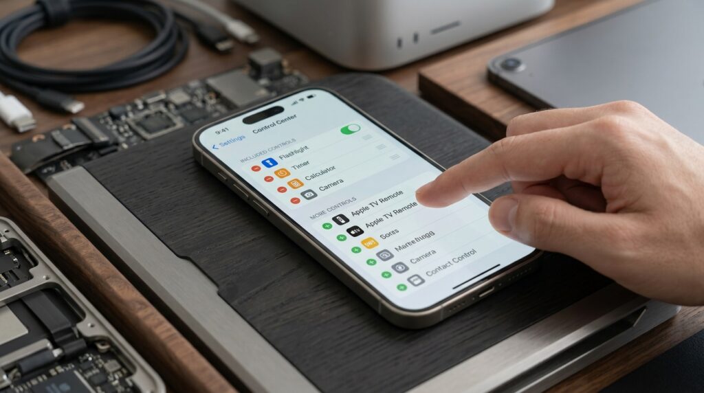 Removing Apple TV Remote from Control Center in iPhone settings