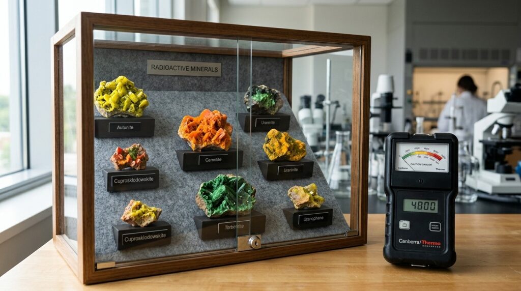 Some collectible minerals can produce noticeably elevated radiation levels