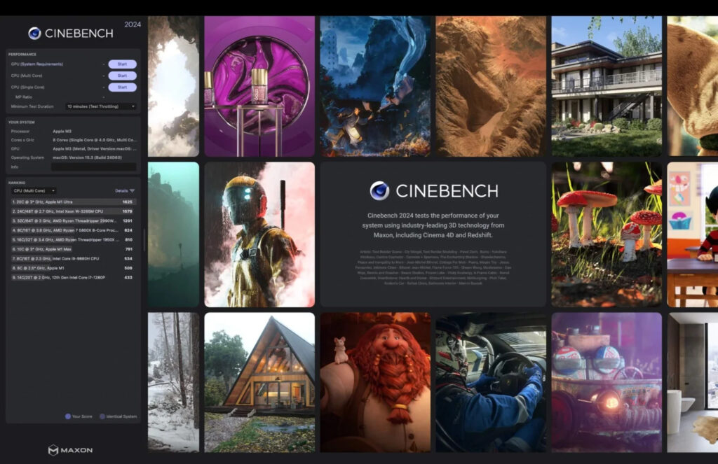 Cinebench for Mac: checking rendering power. Cinebench will show how ready your computer is for graphics work. Photo.