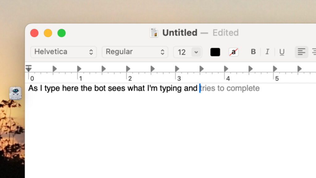 Speed up typing on Mac with AI. The app will try to guess the next word, and you just agree or not. Photo.