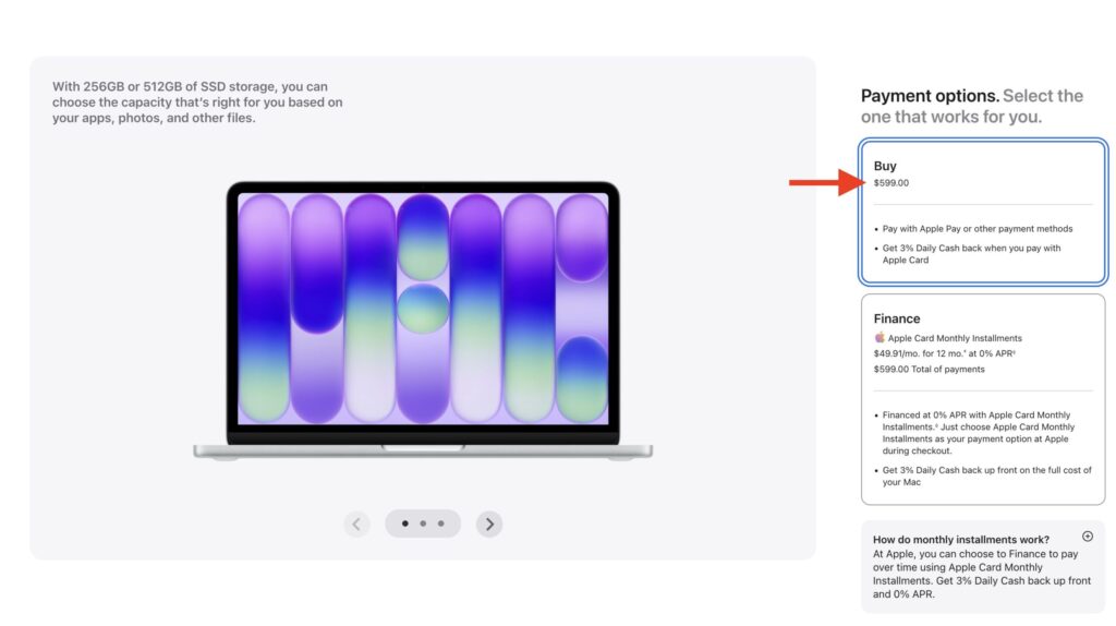 How much MacBook Neo costs in Russia and the USA. It's still cheaper in the USA, but don't forget the tax. Photo.