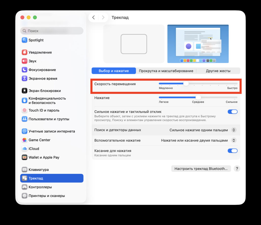 How to Change Cursor Speed on MacBook. Adjust the trackpad speed here. Photo.