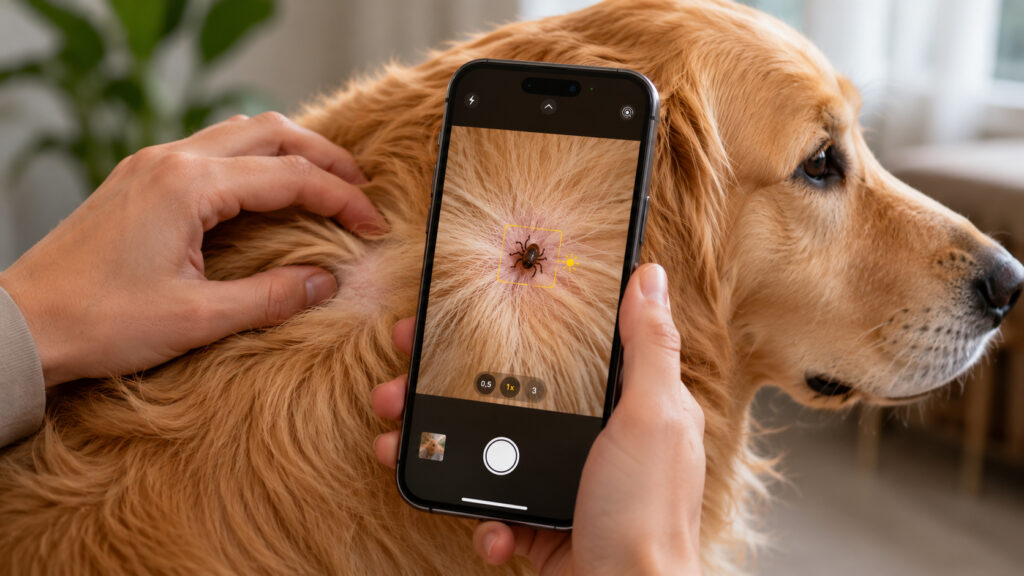 Yes, iPhone can help you find parasites on your pet. Photo.