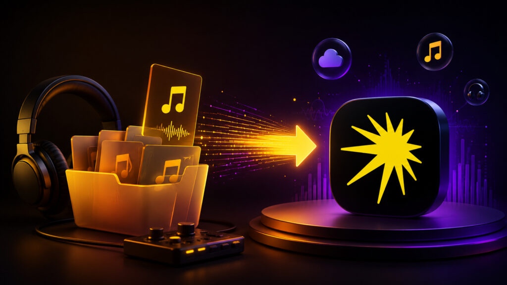 You can add your own songs to Yandex Music and listen to them alongside tracks from the streaming service. Photo.