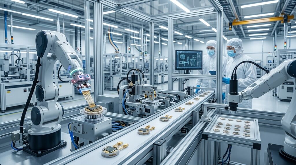 Neuralink factory preparing for mass production of brain implants. Photo.