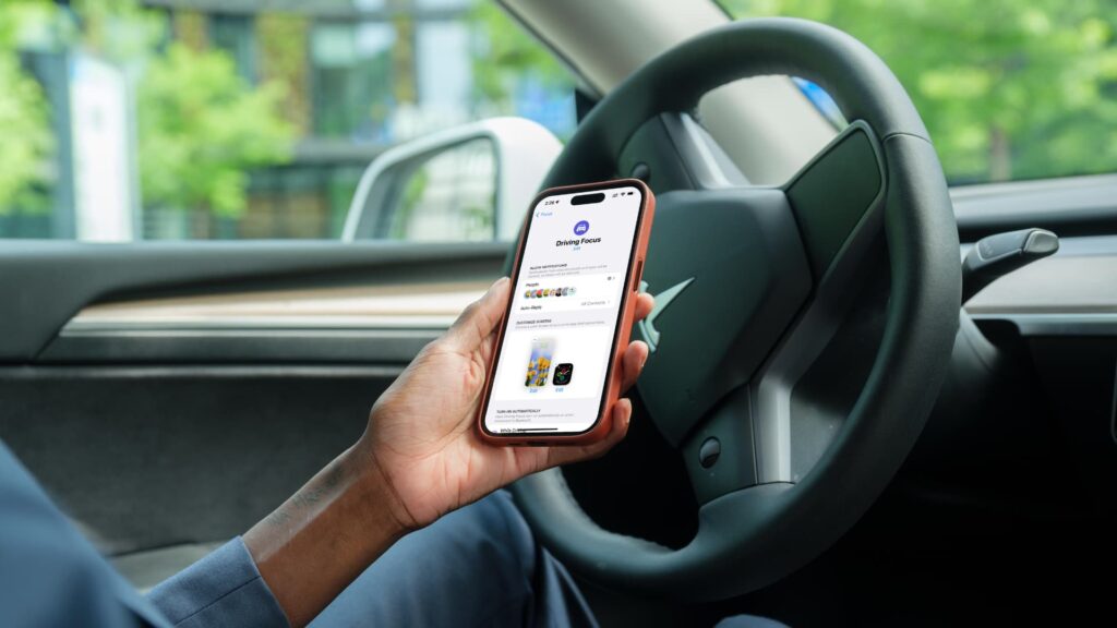 How to use your iPhone at a gas station without breaking the rules. No one can ban you from using your smartphone inside your car. Photo.