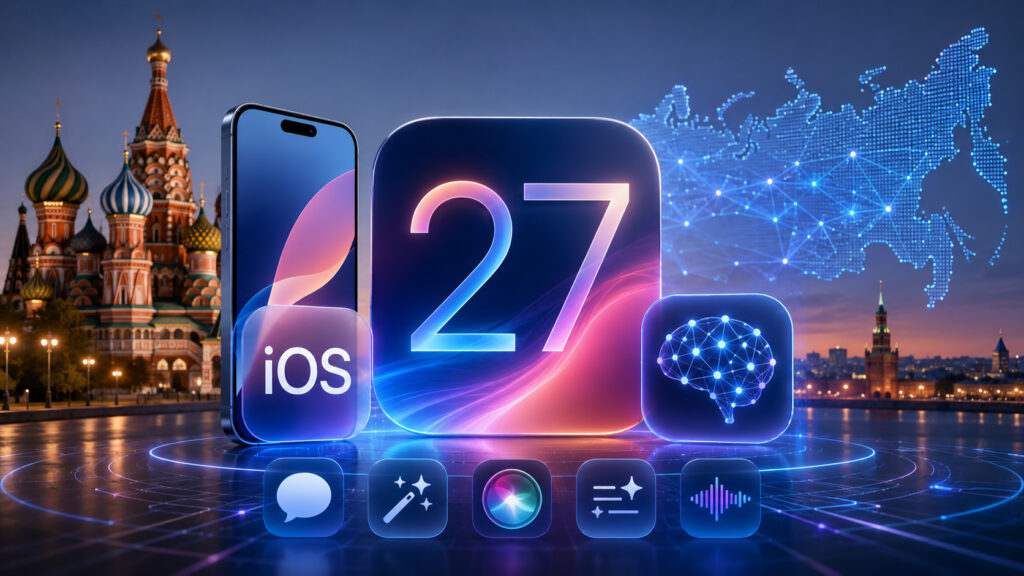 Will iOS 27 AI features work in Russia. There are questions about the availability of new iOS 27 features in Russia. Photo.