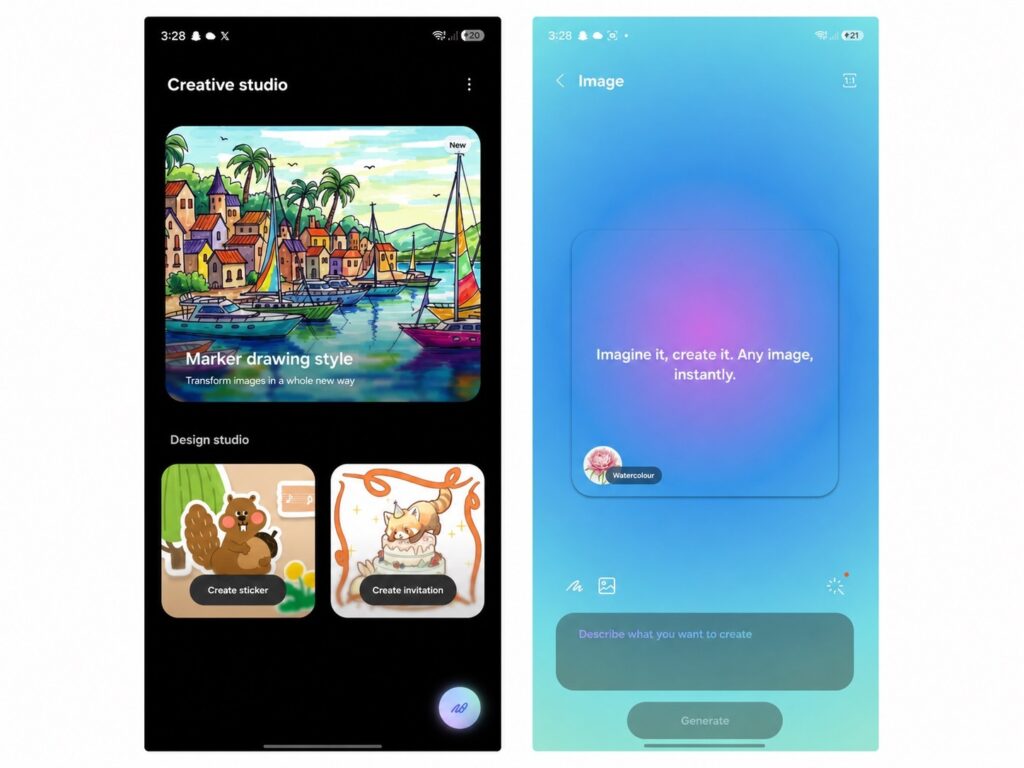This is what the new app on Samsung looks like