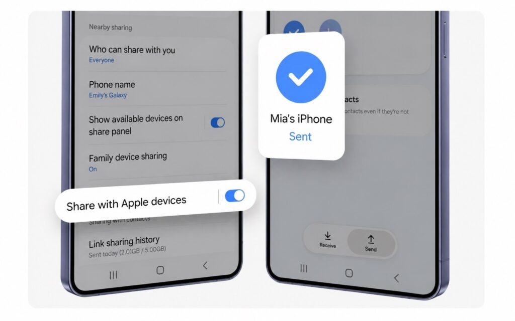 Now Samsung supports the AirDrop feature too