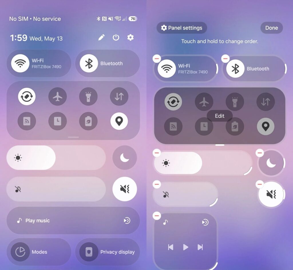 The notification shade can now be flexibly customized