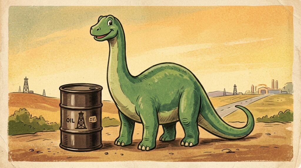 It may sound unexpected, but there is no real connection between dinosaurs and oil. Photo.