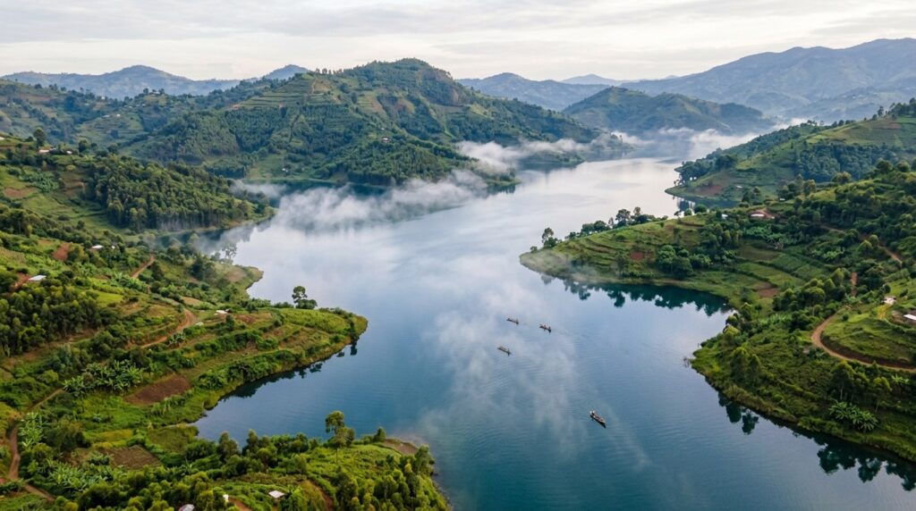 Lake Kivu could destroy people living nearby. Photo.