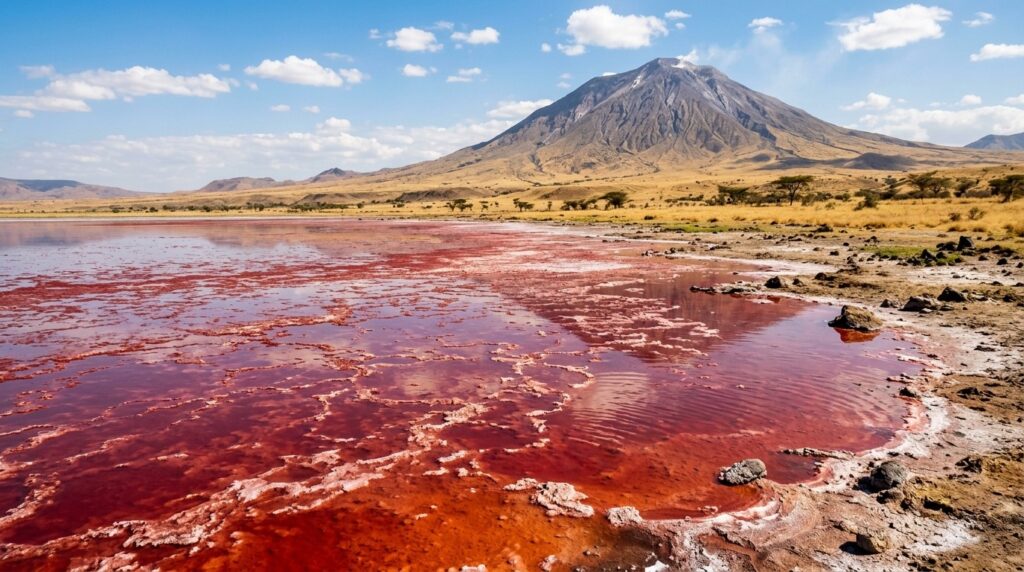 Lake Natron in Tanzania turns animals into mummies. Photo.