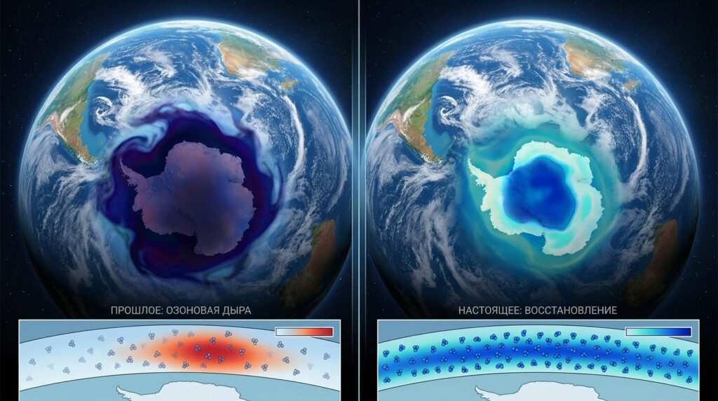 The ozone hole over Antarctica is gradually closing thanks to international efforts