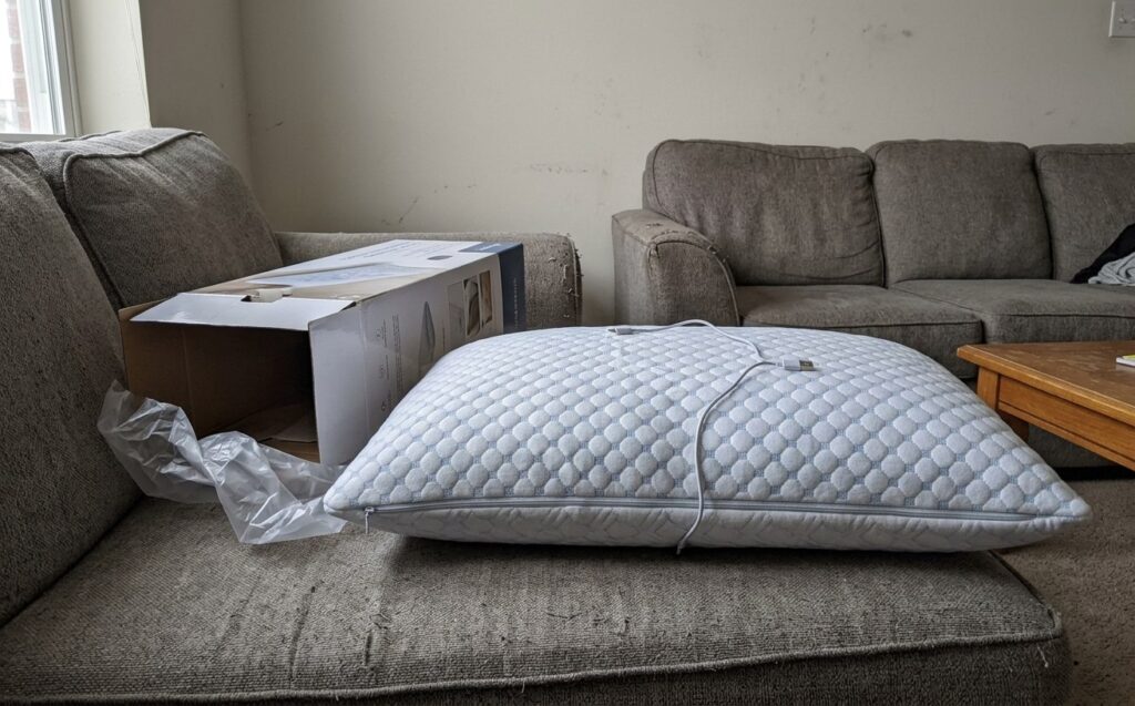 The pillow has a special texture that makes it great for sleeping at night