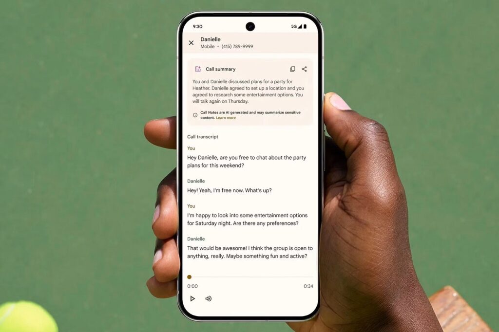 Pixel smartphones can answer incoming calls on their own. Image: Google