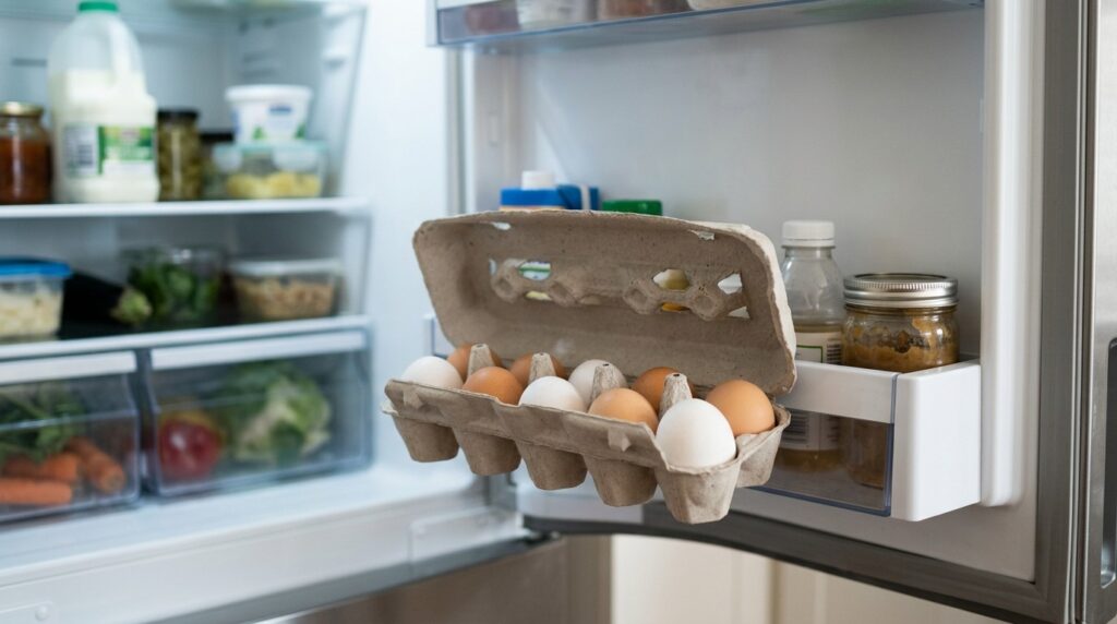 In the US, eggs are kept cold at every stage, from packaging to the home refrigerator