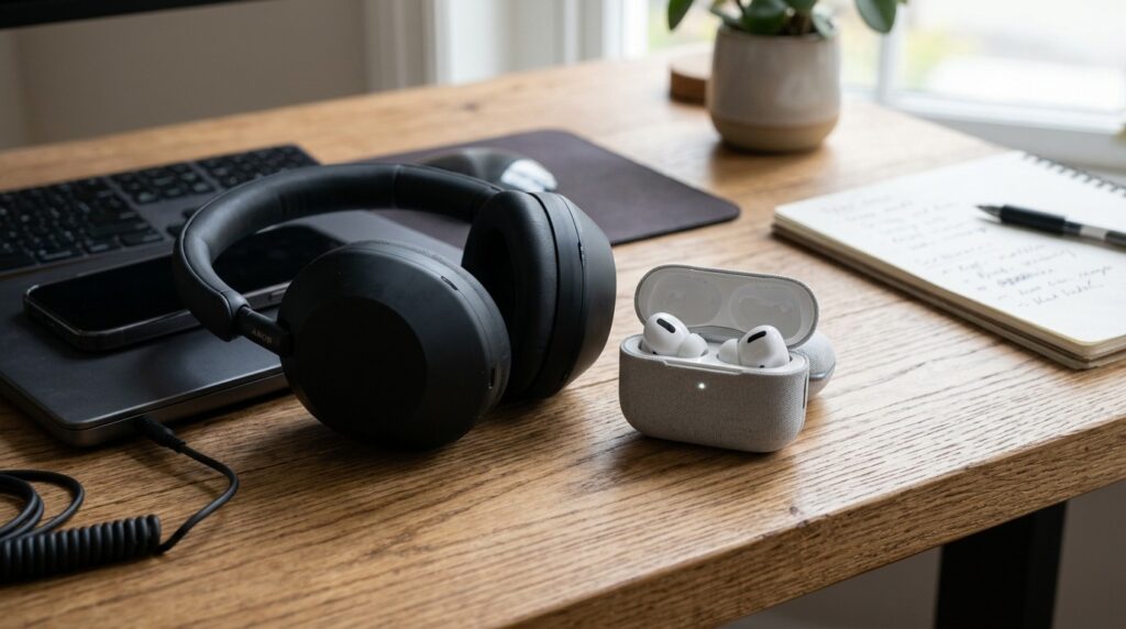 Over-ear headphones are safer for hearing than in-ear buds