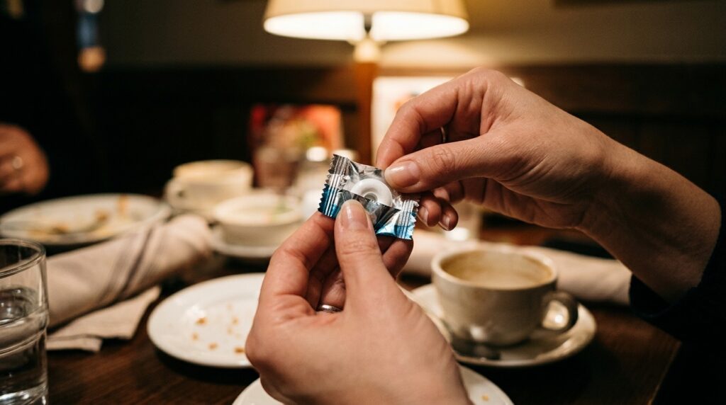 A mint candy after dinner — a small pleasure with a big effect