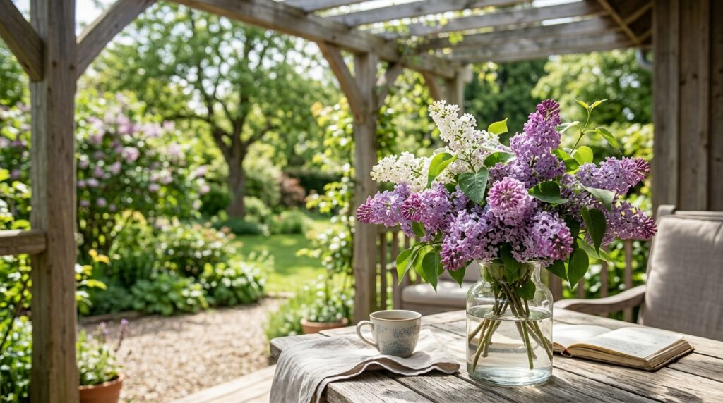 On an open veranda, lilacs are both beautiful and safe