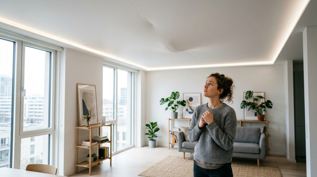 Stretch ceiling cracking causes concern, but most often doesn't threaten the integrity of the fabric